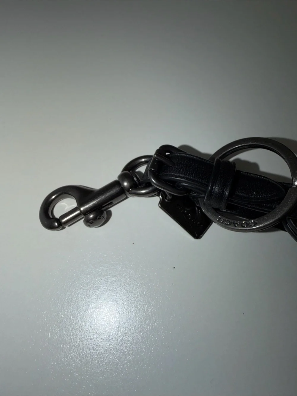Coach leather key